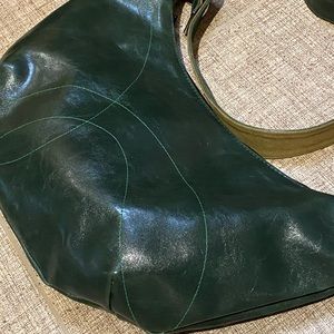 Forest Green Vegan Leather Hobo Bag Crossbody
